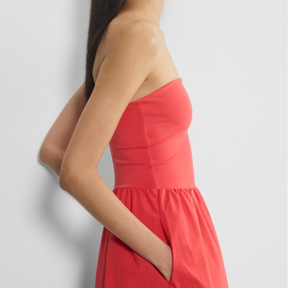 Aritzia Baboon Fluid Poplin Dress in Cherry Red - Picture 3 of 5